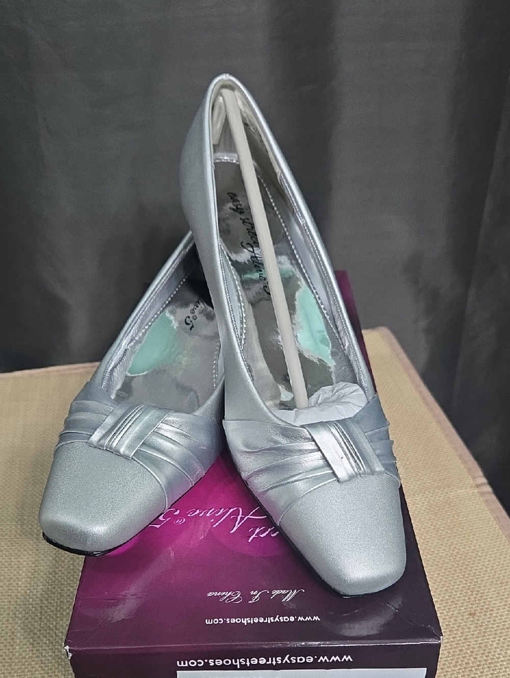 easy street Silver Low Heel Dress Shoes